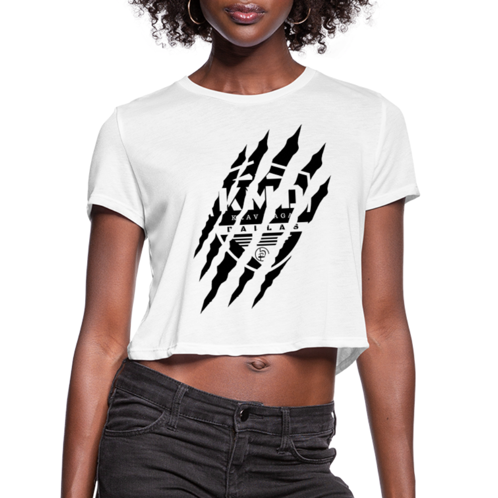 Cropped Claw T-Shirt - white