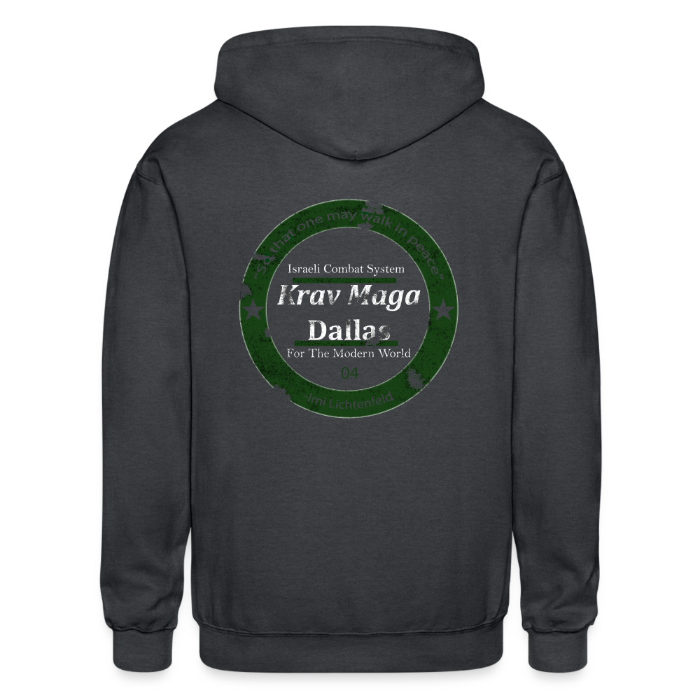 Imi, "In Peace" Zip Hoodie - deep heather