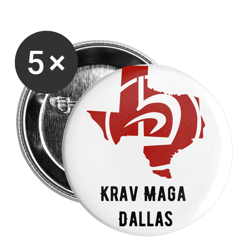 Texas Krav Maga buttons large 2.2'' (5-pack) - white