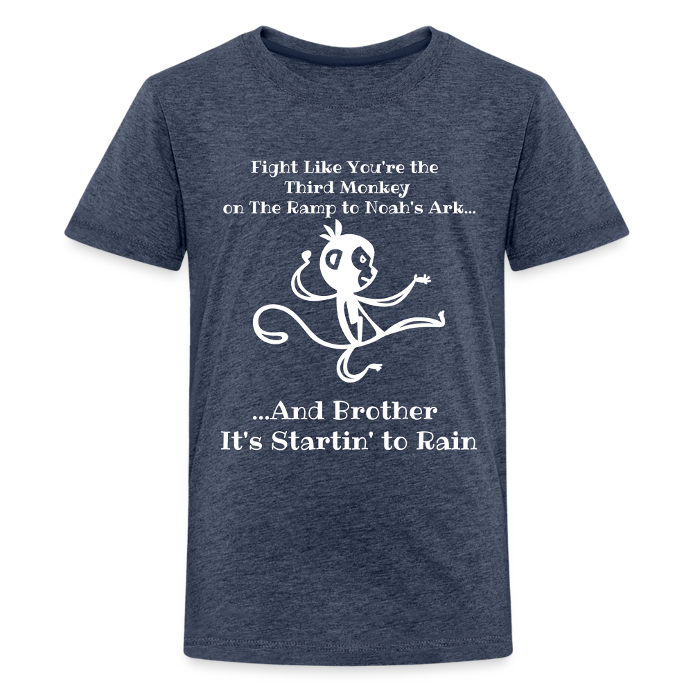 Fight like the 3rd Monkey - heather blue