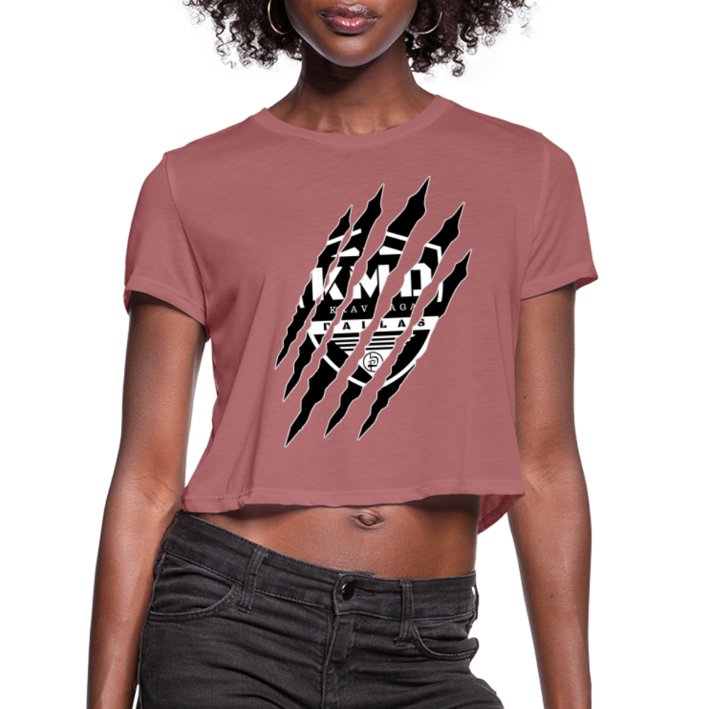 Cropped Claw T-Shirt - mauve
