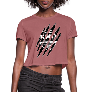 Cropped Claw T-Shirt - mauve