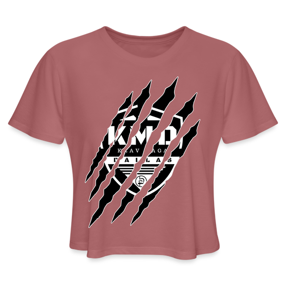 Cropped Claw T-Shirt - mauve