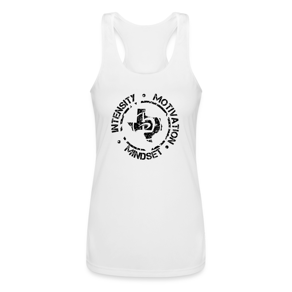 Intensity Mindset Motivation Racerback Tank Top - white