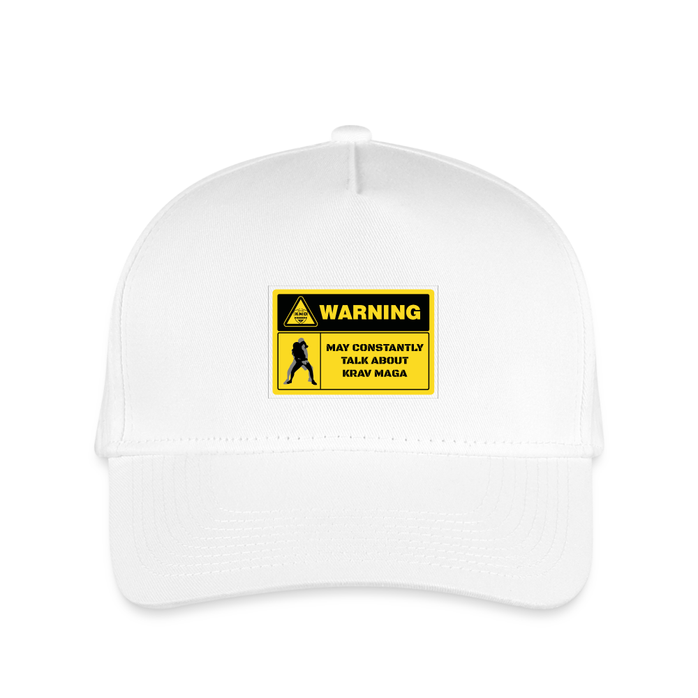 "Warning" Kid's Baseball Cap - white