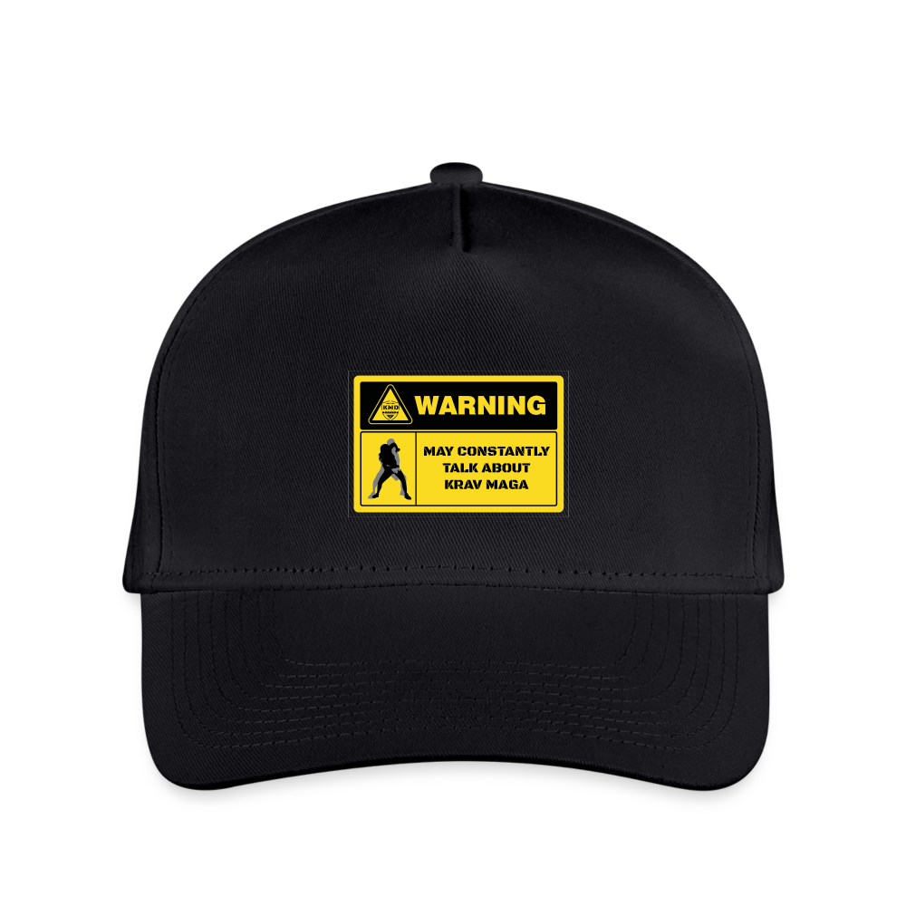 "Warning" Kid's Baseball Cap - black