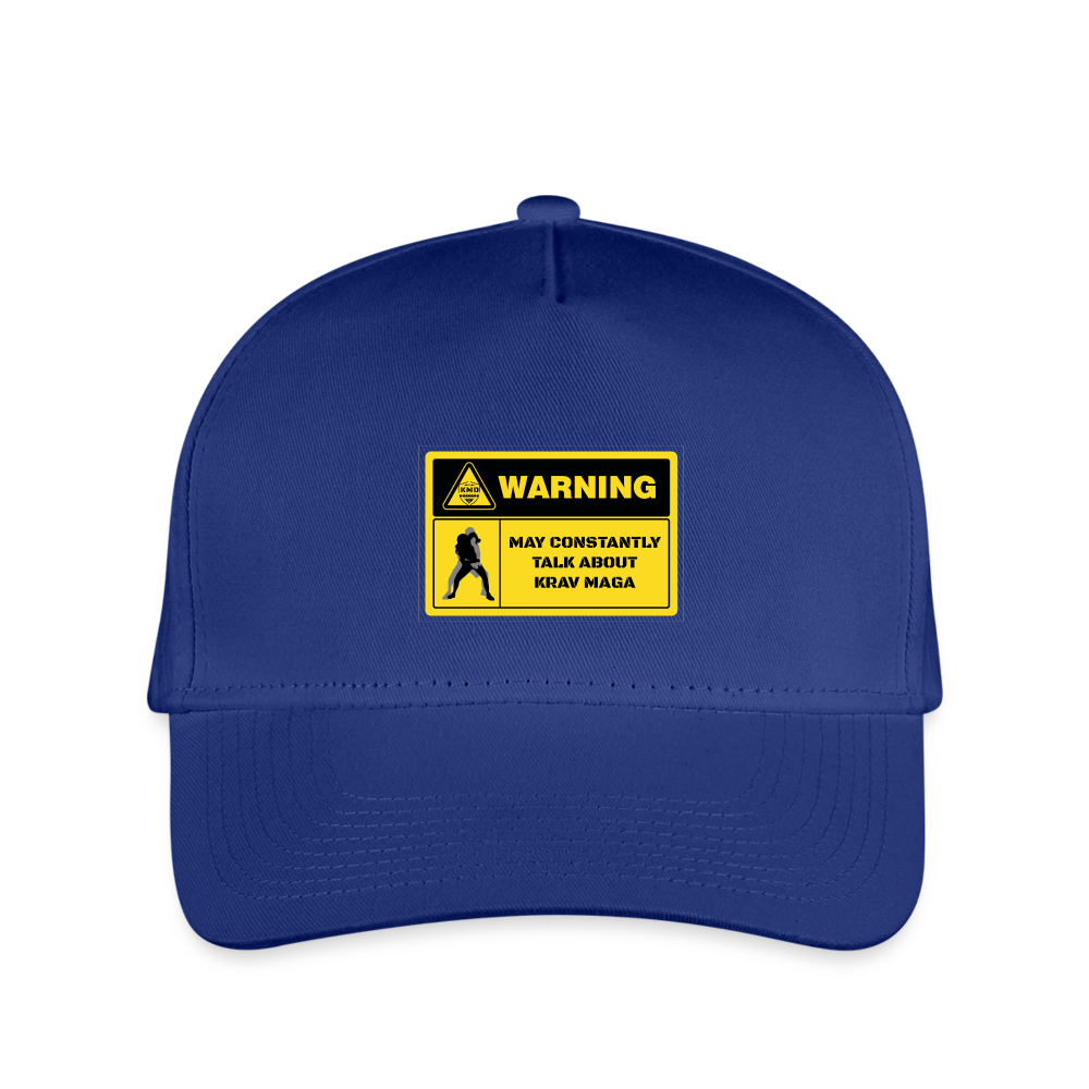 "Warning" Kid's Baseball Cap - royal blue