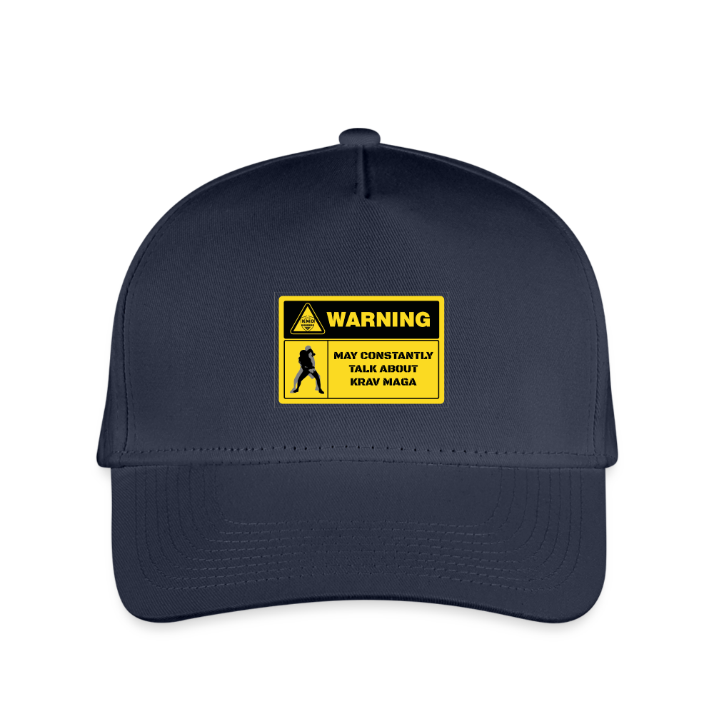 "Warning" Kid's Baseball Cap - navy