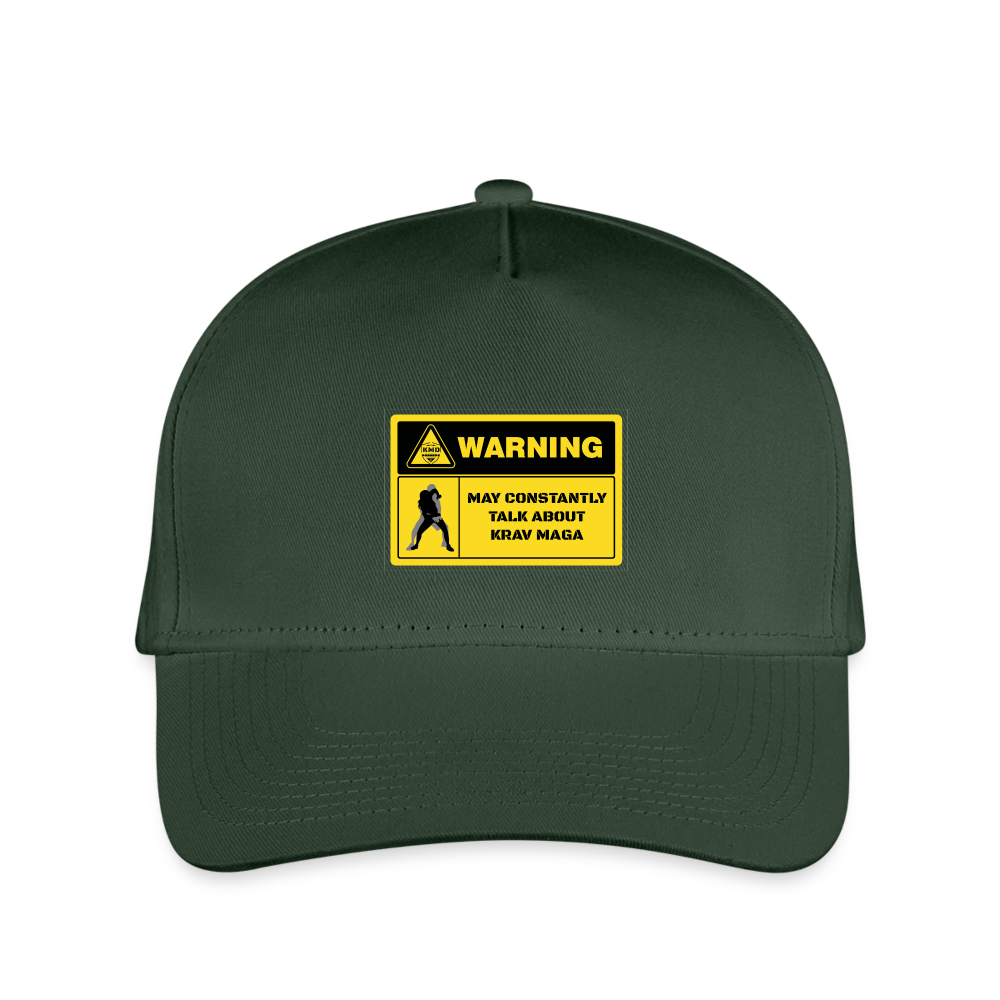 "Warning" Kid's Baseball Cap - forest green