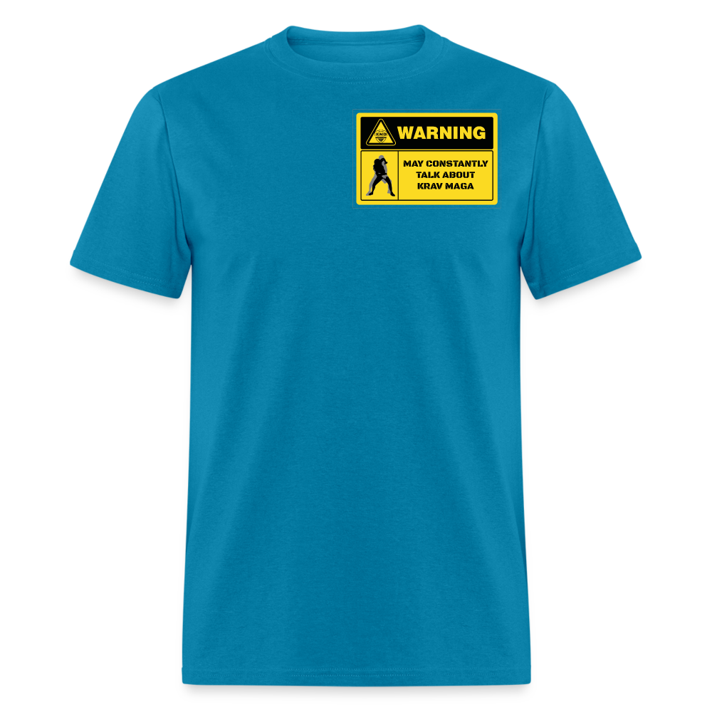 "WARNING" T-Shirt - turquoise