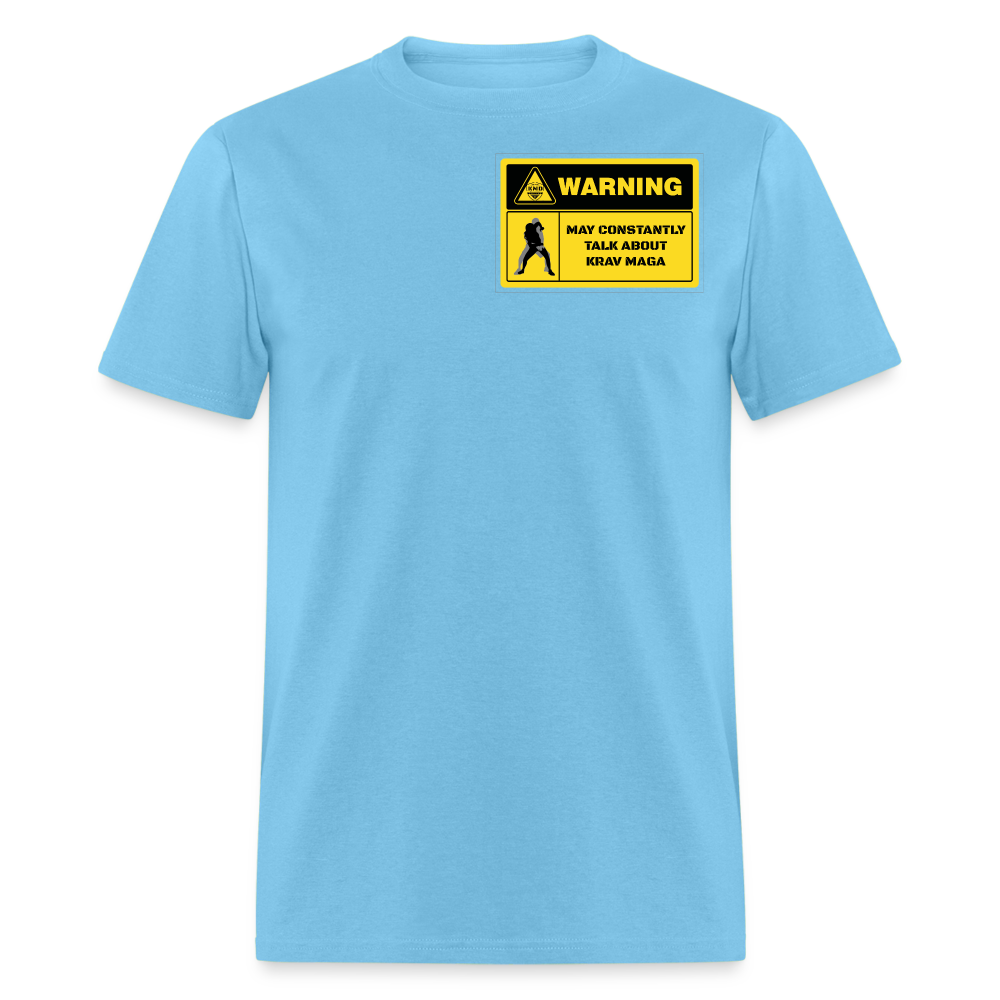 "WARNING" T-Shirt - aquatic blue