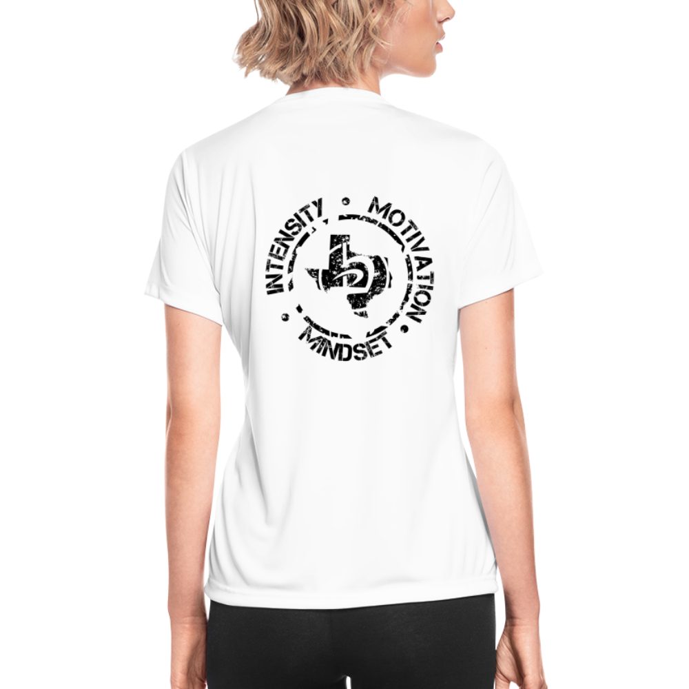 Women's Moisture Wicking Intensity/Motivation/Mindset T-Shirt - white