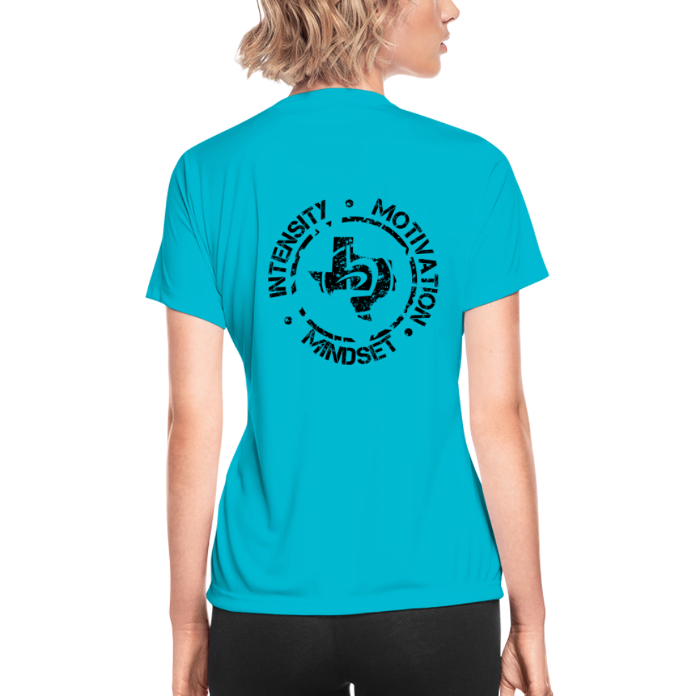 Women's Moisture Wicking Intensity/Motivation/Mindset T-Shirt - turquoise