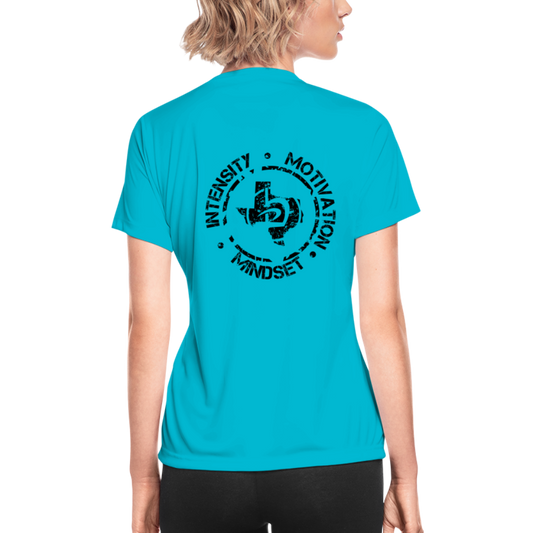 Women's Moisture Wicking Intensity/Motivation/Mindset T-Shirt - turquoise