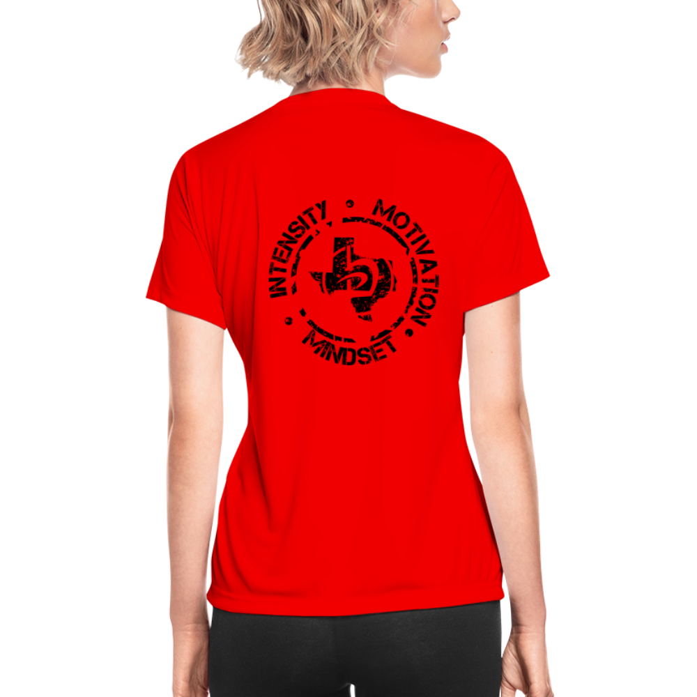 Women's Moisture Wicking Intensity/Motivation/Mindset T-Shirt - red