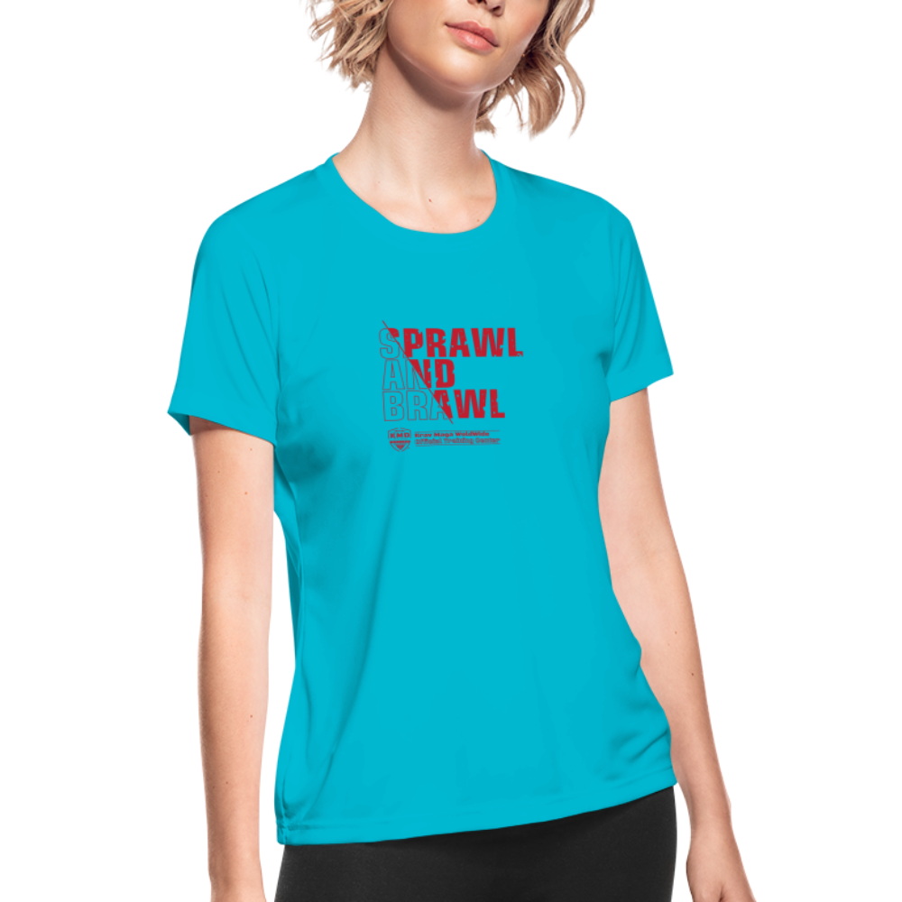 Women's Moisture Wicking Sprawl & Brawl T-Shirt - turquoise