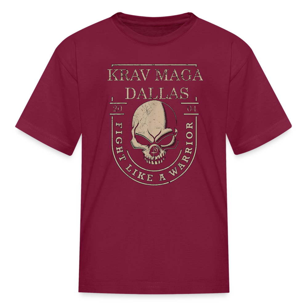 Kids' "Like A Warrior" T-Shirt - burgundy