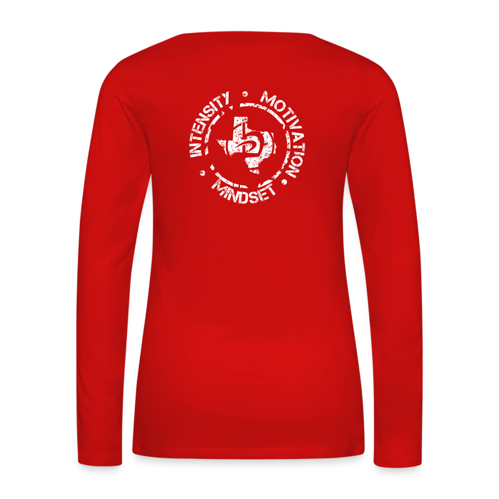 Women's Long Sleeve Intensity Motivation Mindset Shirt - red