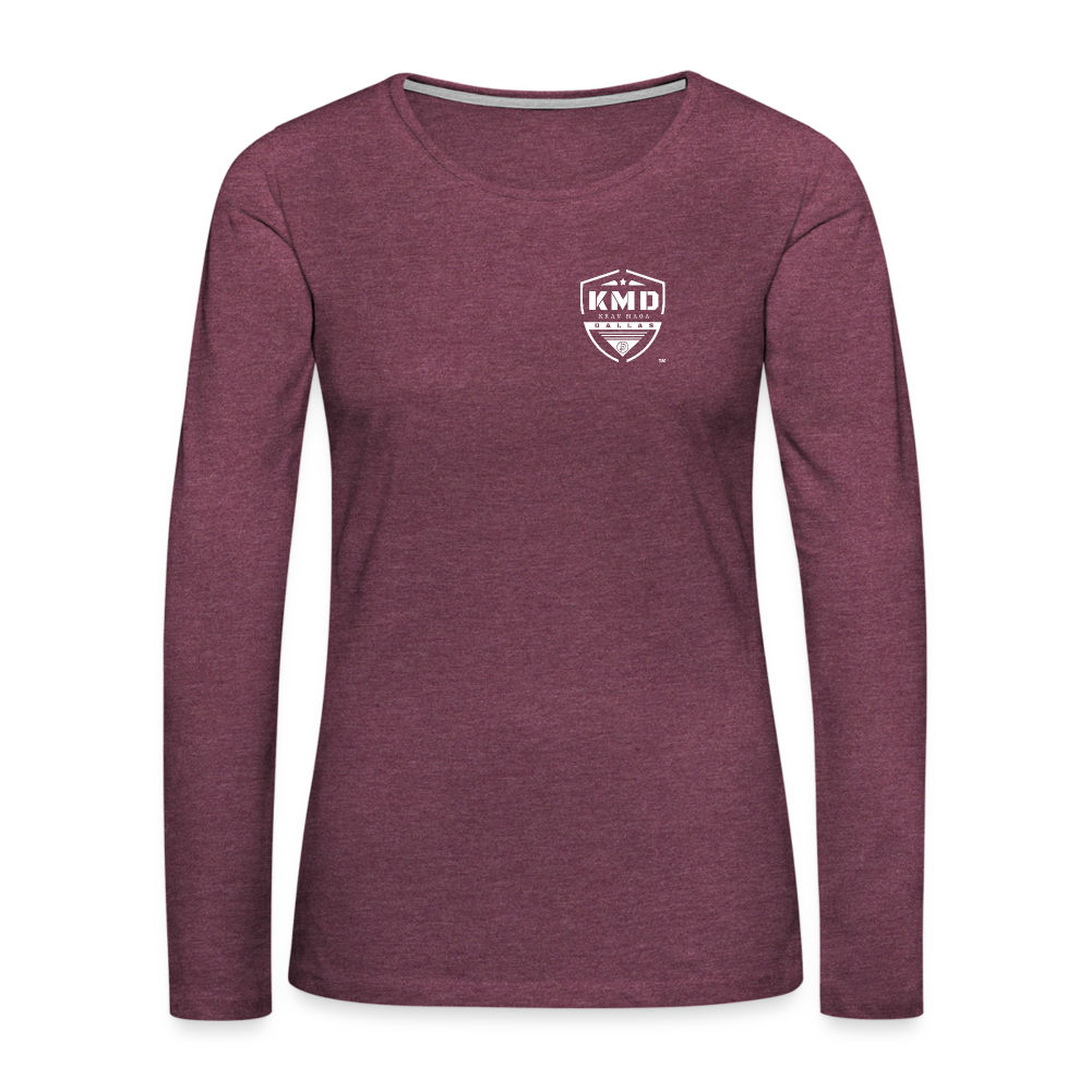 Women's Long Sleeve Intensity Motivation Mindset Shirt - heather burgundy