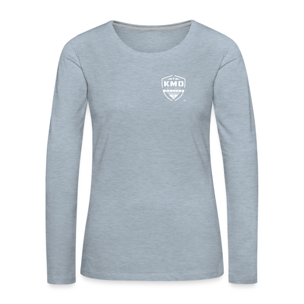 Women's Long Sleeve Intensity Motivation Mindset Shirt - heather ice blue