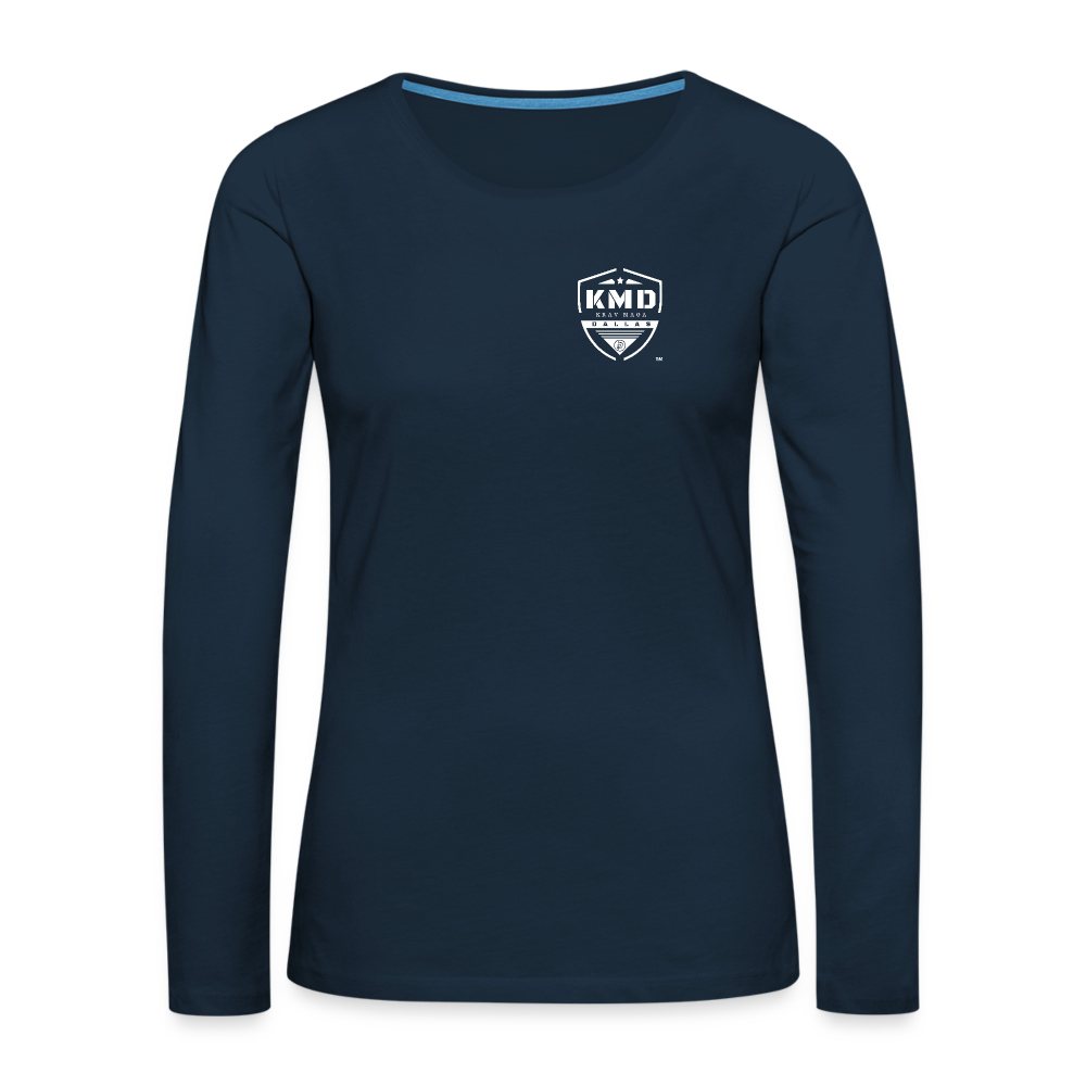 Women's Long Sleeve Intensity Motivation Mindset Shirt - deep navy