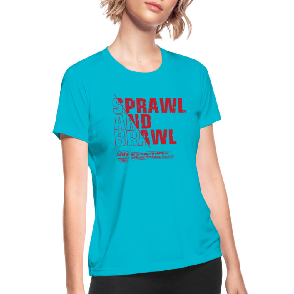 Women's Moisture Wicking Sprawl & Brawl T-Shirt - turquoise