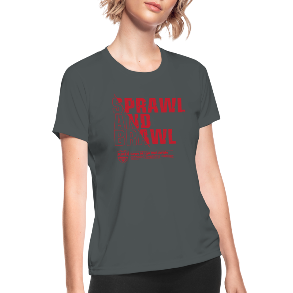 Women's Moisture Wicking Sprawl & Brawl T-Shirt - charcoal