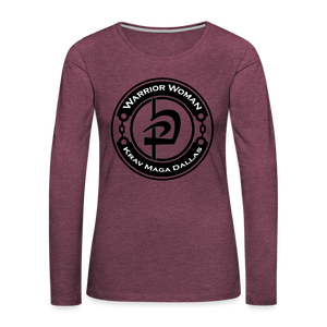 Warrior Woman Long Sleeve T-Shirt - heather burgundy